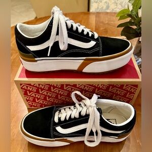 Vans Old School Stacked ‘Black White Gum’ Women Size 8.5 Men Size 7 EUC